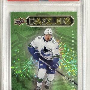 2021-22 Upper Deck Series 2 - Dazzlers Quinn Hughes #DZ-95 Green PSA 10